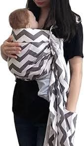 Amazon.com : Vlokup Ring Sling Baby Carrier, Soft Cotton Baby Sling Carrier Newborn to Toddler, Baby Wrap Carrier for Plus Size Parents, Perfect Shower Gift, Gray Wave : Baby