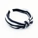 Black and White Wide Stripe Knotted Headband