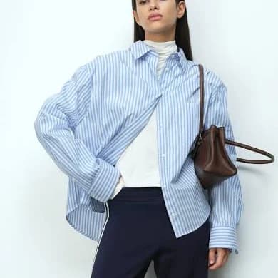 H&M Ladies Oversized Poplin Shirt