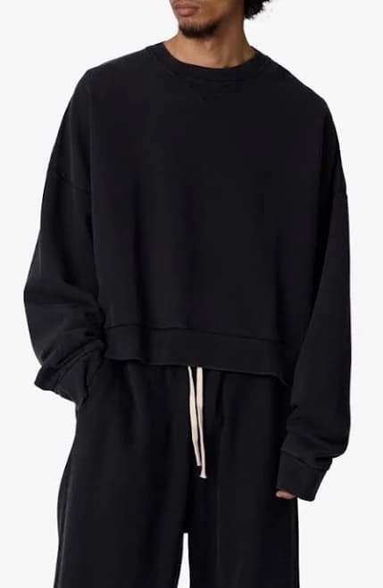 mnml Men's Crop Cotton Crewneck Sweatshirt