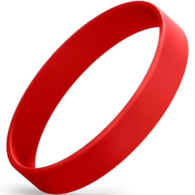 Custom Adult Silicone Wristbands - Embossed Red