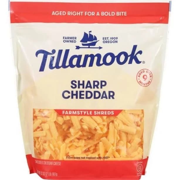 Tillamook Farmstyle Thick Cut Sharp Yellow Cheddar Shredded Cheese