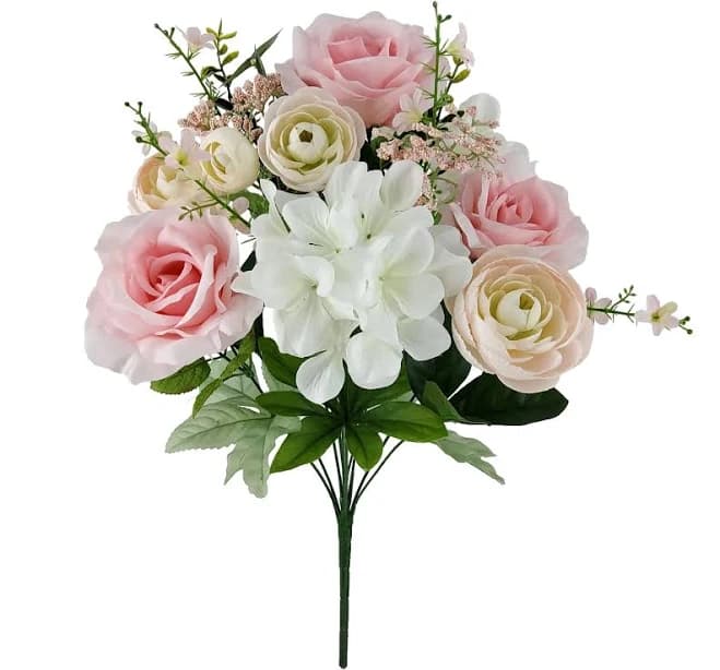 Mainstays 19.5 inch Artificial Rose Hydrangea Bouquet