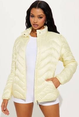 Fashion Nova Women's Sky High Quilted Lightweight Puffer Coat