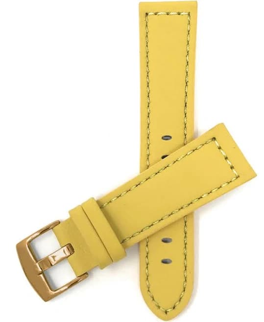 BANDINI Thick Racer Style Mens Leather Smart Watch Band Strap for Fossil Hybird Hr Latitude