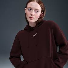 Buy Nike Sportswear Phoenix Fleece Women's Oversized Pullover Hoodie - Burgundy Crush/Sail @ Nike UAE