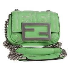 Fendi | Bags | Fendi Zucca Canvas Nano Baguette Shoulder Bag Leather Green Auth 8928a | Poshmark