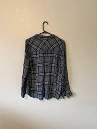 Torrid Button-Up Plaid Shirt - Blue & Black | Mercari