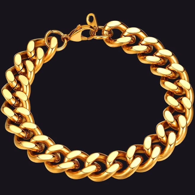 Faithheart Jewelry Men's Cuban Chain Link Bracelet