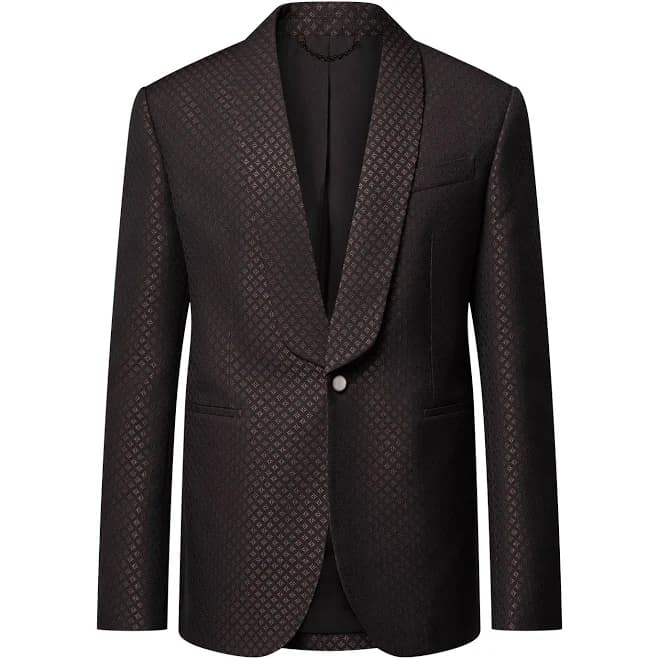 Louis Vuitton Wool-Silk Blend Monogram Tuxedo Jacket