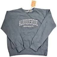 Albuquerque New Mexico Embroidered Charcoal Crewneck Sweatshirt