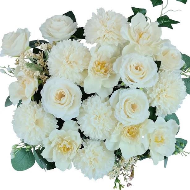 LA.PONEE Premium Champagne Silk Artificial Flower Bouquets