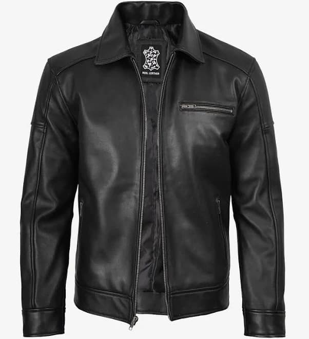 FJackets Men's Genuine Lambkin Leather Trucker Jacket