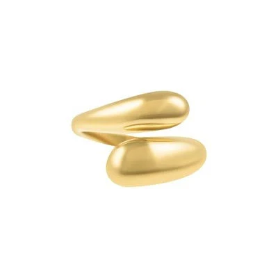 Adornia Gold Tarnish Resistant Overlapping Chunky Bands Ring
