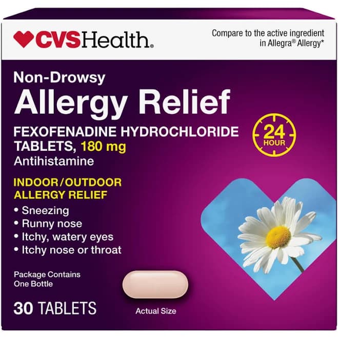 CVS Health Allergy Relief Non-Drowsy Fexofenadine Tablets