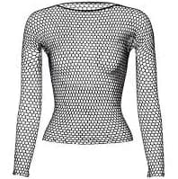 Fishnet Mesh Long Sleeve Tops