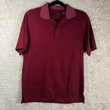 john henry | Shirts | John Henry Mens Knit Polo Shirt Large Maroon Black | Poshmark