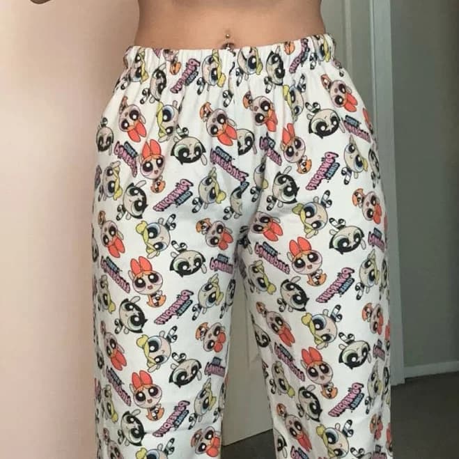 Powerpuff Girl Pajama Pants - Women | Color: Gray/Yellow | Size: M