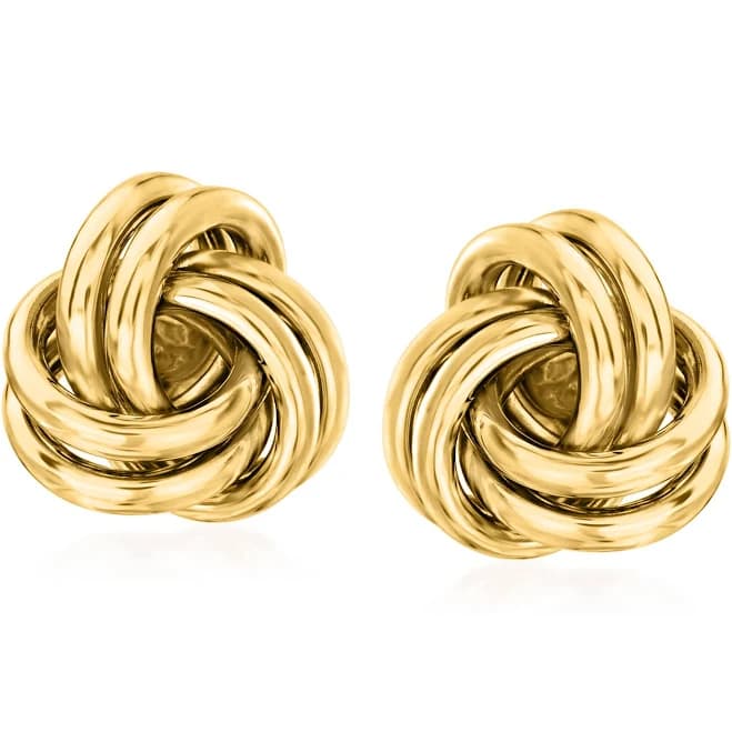 14kt Yellow Gold Love Knot Stud Earrings