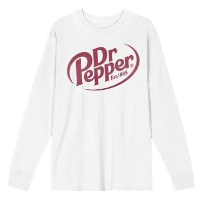 Dr Pepper Est. 1885 Maroon Logo Men's Crew Neck Long Sleeve Shirt