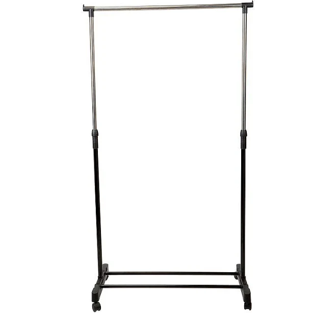 Simplify Single Tier Adjustable Height Rolling Garment Rack