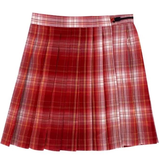 Pleated Plaid Skirt