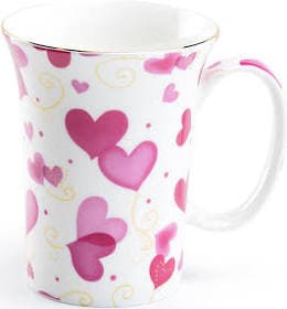 Pink Hearts Fine Bone China Mug