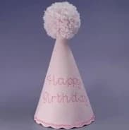 Pink Linen Happy Birthday Party Hat