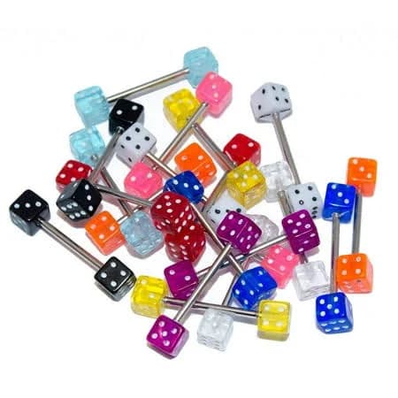 14G Surgical Steel Acrylic Tongue Piercing Barbells