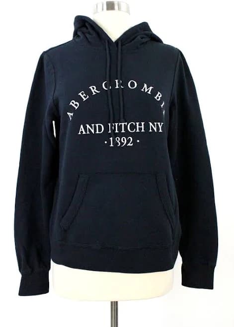 Abercrombie & Fitch Women Logo Hoodie Black Size Xs