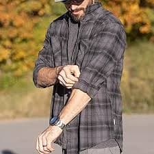 Amazon.com: LAPG Core Men's Button Down Long Sleeve Cotton Flannel Shirt, Tactical Flannel Shirt, Comfortable Breathable Work Shirt, Blue Check, Small : Clothing, Shoes & Jewelry