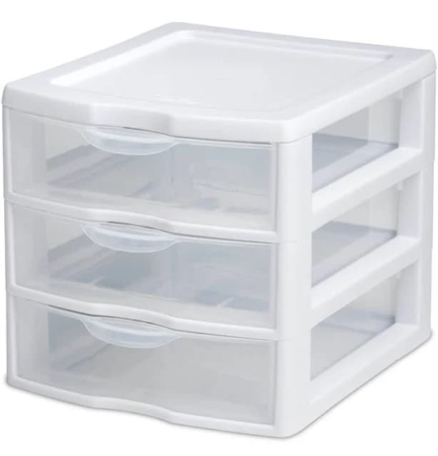 Sterilite Plastic Small 3 Drawer Storage