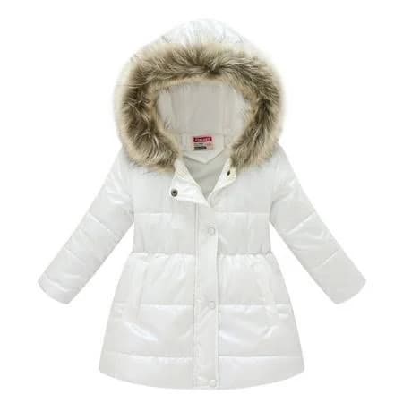 Tiaobug Girls Winter Warm Outerwear Down-Alternative Puffer Hooded Jacket Coat with Faux Fur Trim