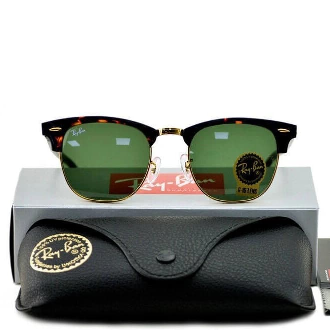 Ray-ban Sunglasses Rb3016 Clubmaster Classic Tortoise Frame Green