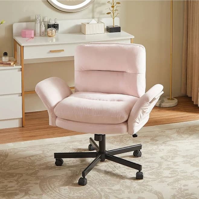 Bestier Ergonomic Velour Mid-Back Swivel Executive Task Chair