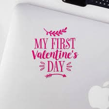 Amazon.com - Transparent Decal Stickers of My First Valentine's Day (Pink) Premium Waterproof Vinyl Decal Stickers for Laptop Phone Accessory Helmet Car Window Mug Tuber Cup Door Wall Decoration ANDSKUSg11475PI