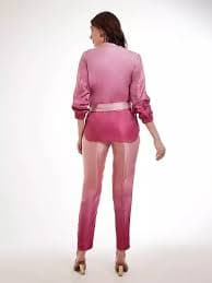 Deep-Blush Satin Designer 2-Piece Party Wear Top With Pant Co-Ords Set For Women | Exotic India Art