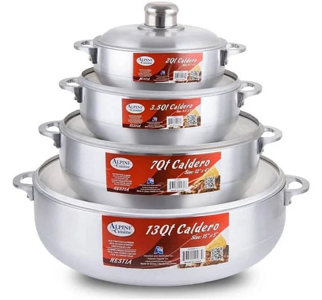 Aramco Alpine Cuisine 8 Piece Aluminum Caldero Set