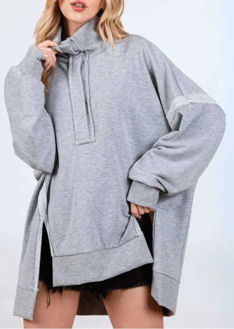 USA Slouch Sweatshirt with Snap Collar Made in USA
