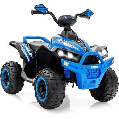 Costway Kids Ride On ATV 12V 4 Wheeler Quad Toy Vehicle with LED Lights