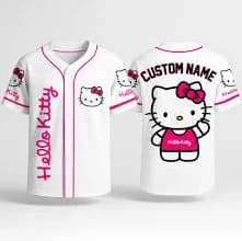Personalized Hello Kitty Baseball Jersey Custom Name Hello Kitty Baseball Shirt Hello Kitty Lover Hello Kitty Jersey Hello Kitty Shirt Gifts