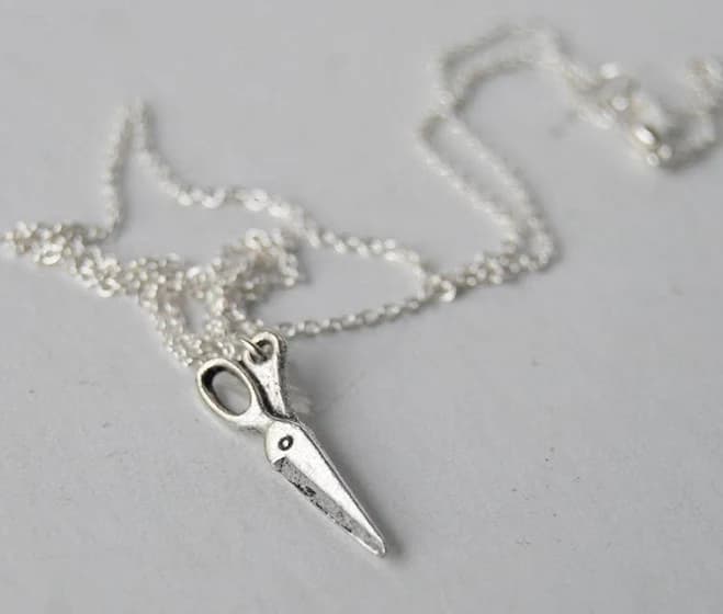 Mini Scissors Silver Charm Necklace