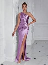 Elisanya One Shoulder Sleeveless Pleated High Slit Waisted Formal Cocktail Party Prom Dress For Evening, Elegant Wedding Guest Gown, For Graduation, Dinner | SHEIN USA