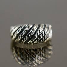 Vintage Size 9 Diamond Cut Fluted Dome Ring 925 Sterling Rg 1333 - Etsy