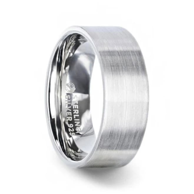 Brushed Silver Men's Wedding Band