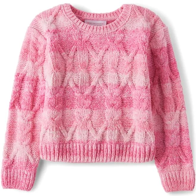 The Children's Place Toddler Girls Cable Knit Chenille Sweater