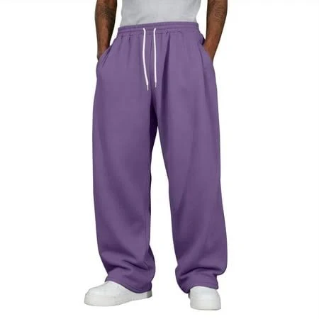 Men's Baggy Wide Leg Sweatpants with Pockets