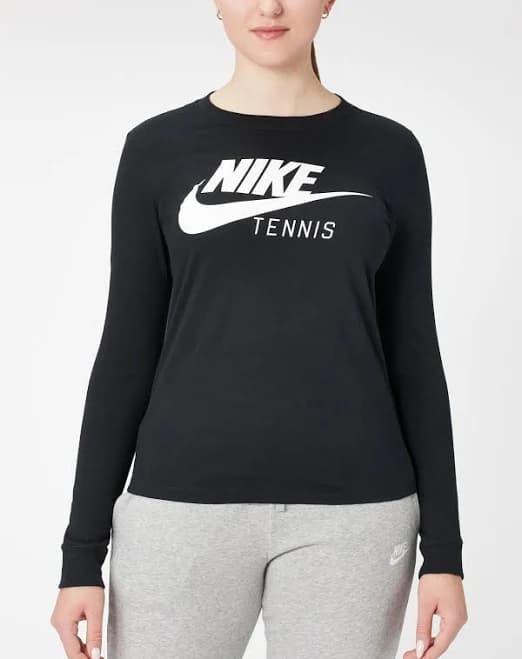 Nike Women's Core Cotton Long Sleeve Tennis Tee Shirt