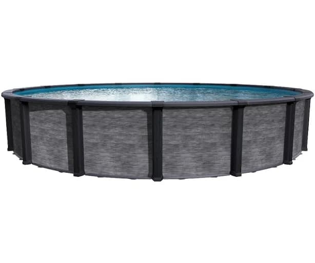 Driftwood 24ft Round Above Ground Pool - Resin Frame & Aluminum Wall