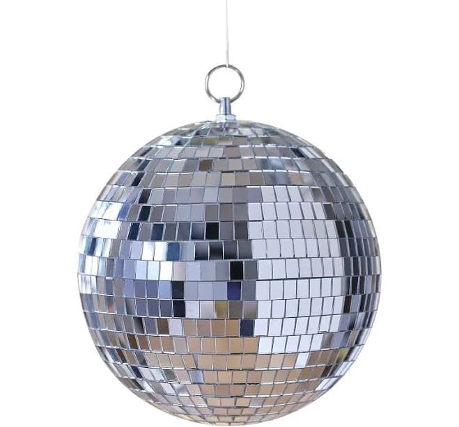 Silver Mirror Disco Ball Hanging Decoration Silver